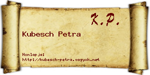 Kubesch Petra névjegykártya